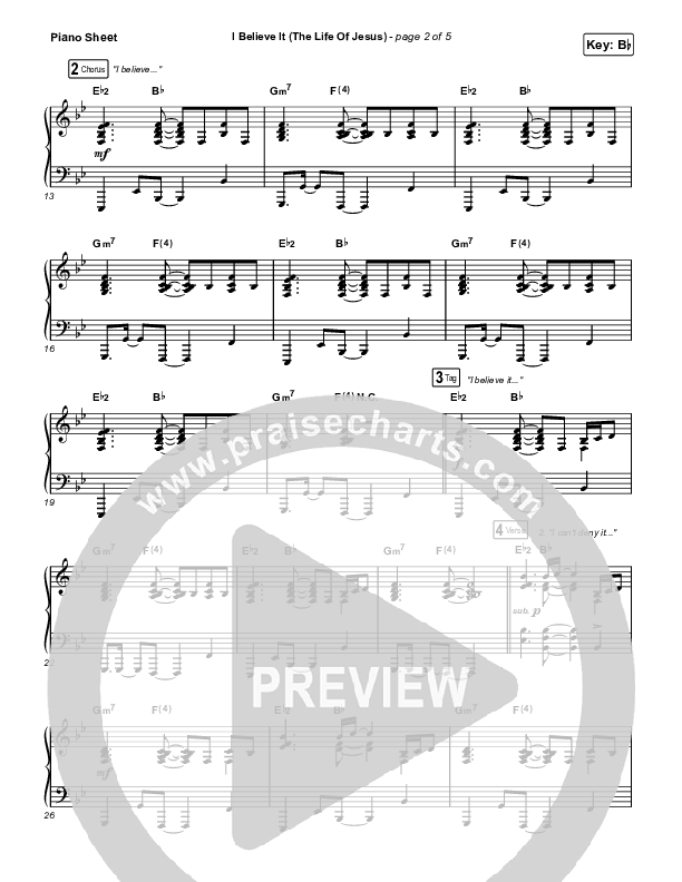 I Believe It (The Life Of Jesus) (Choral Anthem SATB) Piano Sheet (Jon Reddick / Arr. Mason Brown)