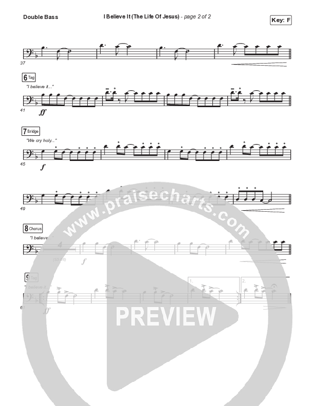 I Believe It (The Life Of Jesus) (Worship Choir/SAB) Double Bass (Jon Reddick / Arr. Mason Brown)