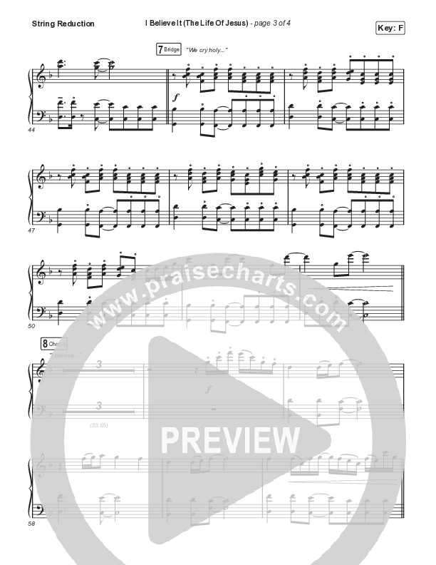 I Believe It (The Life Of Jesus) (Worship Choir/SAB) String Reduction (Jon Reddick / Arr. Mason Brown)