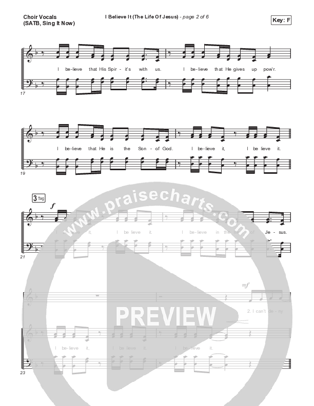 I Believe It (The Life Of Jesus) (Sing It Now) Choir Sheet (SATB) (Jon Reddick / Arr. Mason Brown)