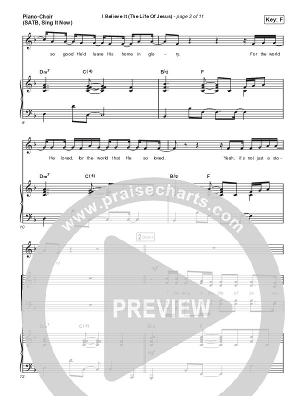 I Believe It (The Life Of Jesus) (Sing It Now) Piano/Choir (SATB) (Jon Reddick / Arr. Mason Brown)