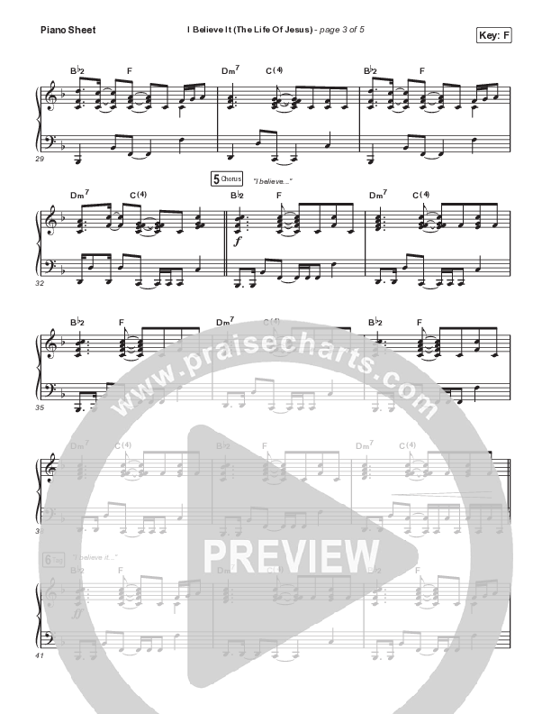 I Believe It (The Life Of Jesus) (Sing It Now) Piano Sheet (Jon Reddick / Arr. Mason Brown)