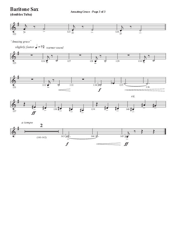 Amazing Grace (250th Anniversary Edition) (Choral Anthem SATB) Bari Sax (Semsen Music / Arr. John Bolin / Orch. David Shipps)