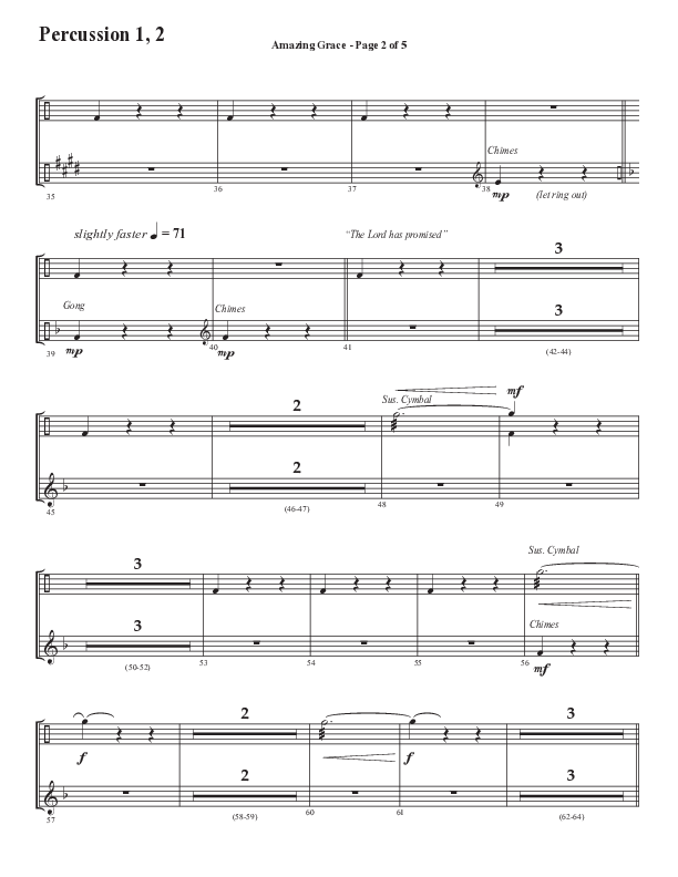 Amazing Grace (250th Anniversary Edition) (Choral Anthem SATB) Percussion (Semsen Music / Arr. John Bolin / Orch. David Shipps)