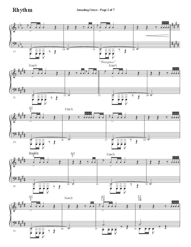 Amazing Grace (250th Anniversary Edition) (Choral Anthem SATB) Rhythm Chart (Semsen Music / Arr. John Bolin / Orch. David Shipps)