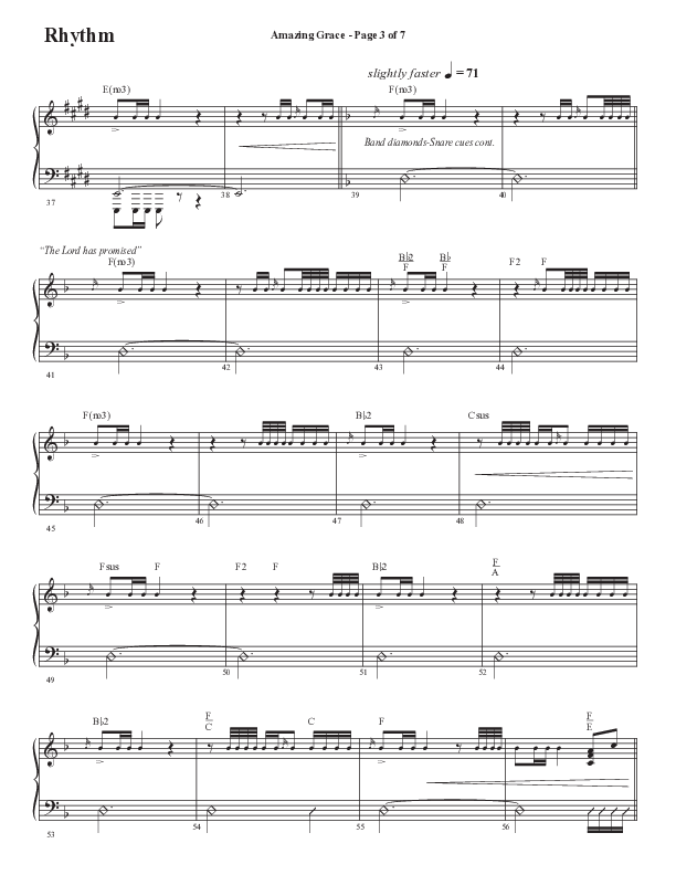 Amazing Grace (250th Anniversary Edition) (Choral Anthem SATB) Rhythm Chart (Semsen Music / Arr. John Bolin / Orch. David Shipps)