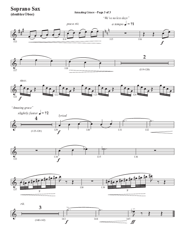 Amazing Grace (250th Anniversary Edition) (Choral Anthem SATB) Soprano Sax (Semsen Music / Arr. John Bolin / Orch. David Shipps)