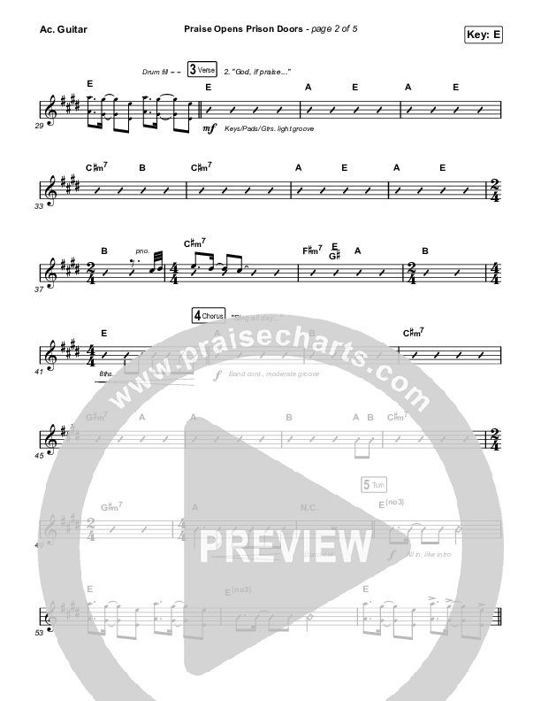 Praise Opens Prison Doors Acoustic Guitar (CAIN)