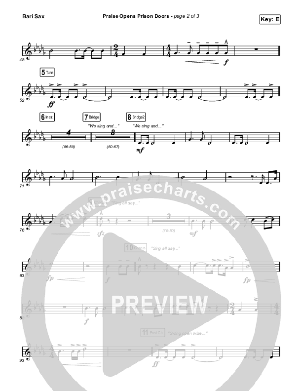 Praise Opens Prison Doors Bari Sax (CAIN)