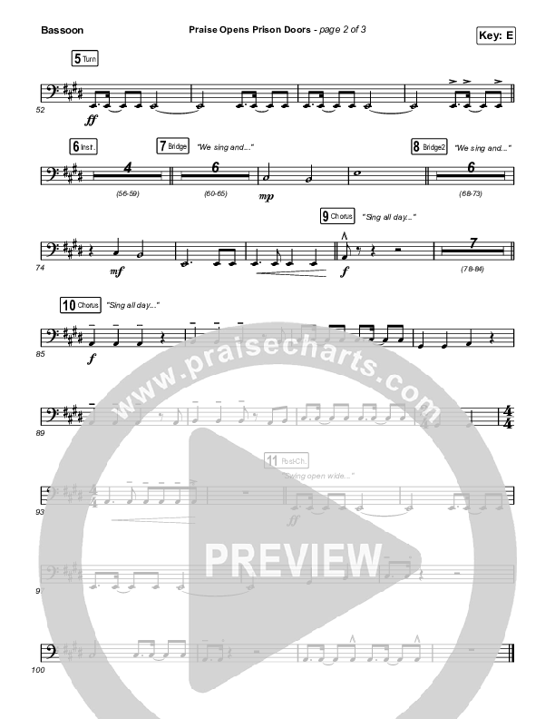 Praise Opens Prison Doors Bassoon (CAIN)