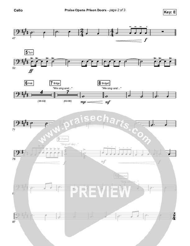 Praise Opens Prison Doors Cello (CAIN)