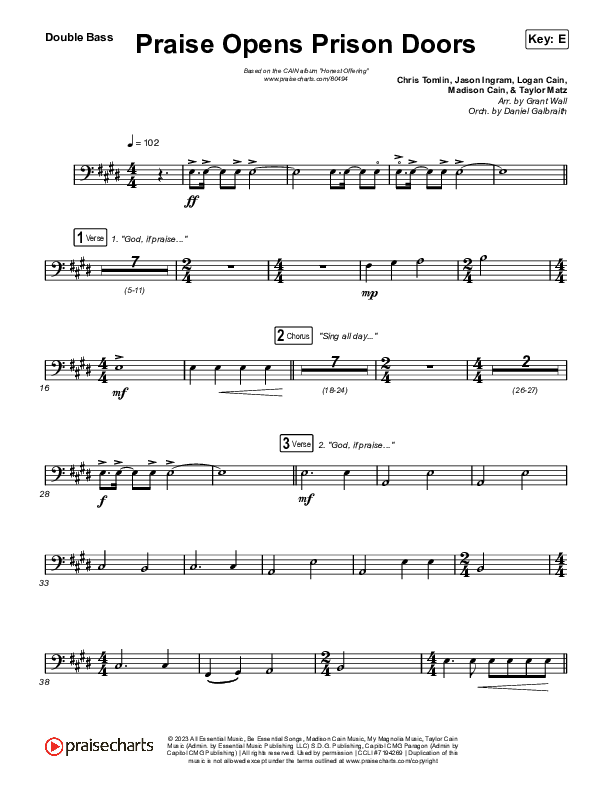 Praise Opens Prison Doors String Bass (CAIN)