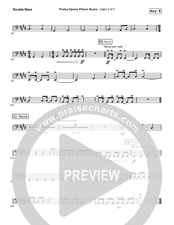 Praise Opens Prison Doors String Bass (CAIN)