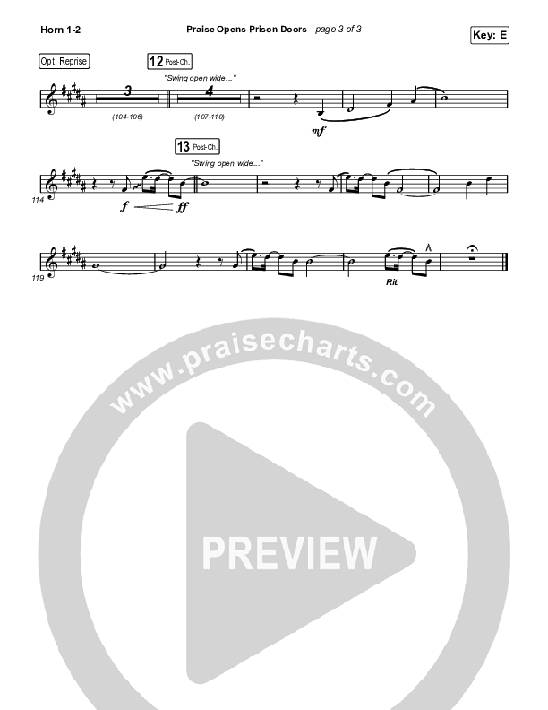 Praise Opens Prison Doors French Horn 1,2 (CAIN)