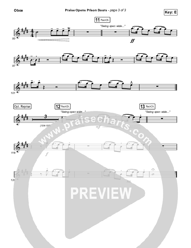 Praise Opens Prison Doors Oboe (CAIN)