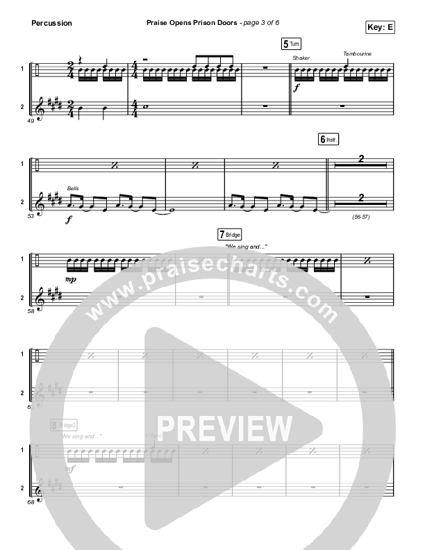 Praise Opens Prison Doors Percussion (CAIN)