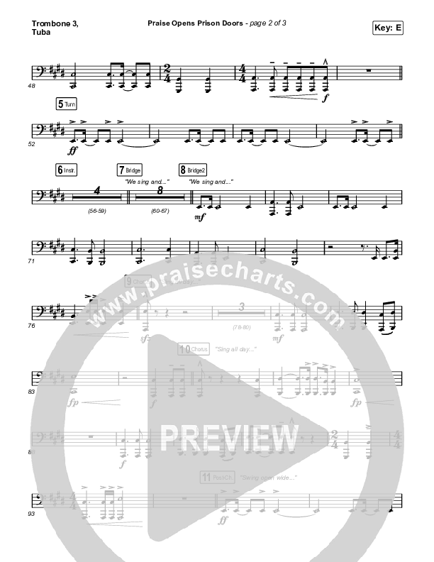 Praise Opens Prison Doors Trombone 3/Tuba (CAIN)