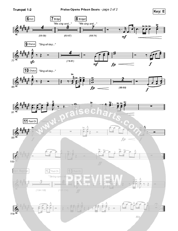 Praise Opens Prison Doors Trumpet 1,2 (CAIN)