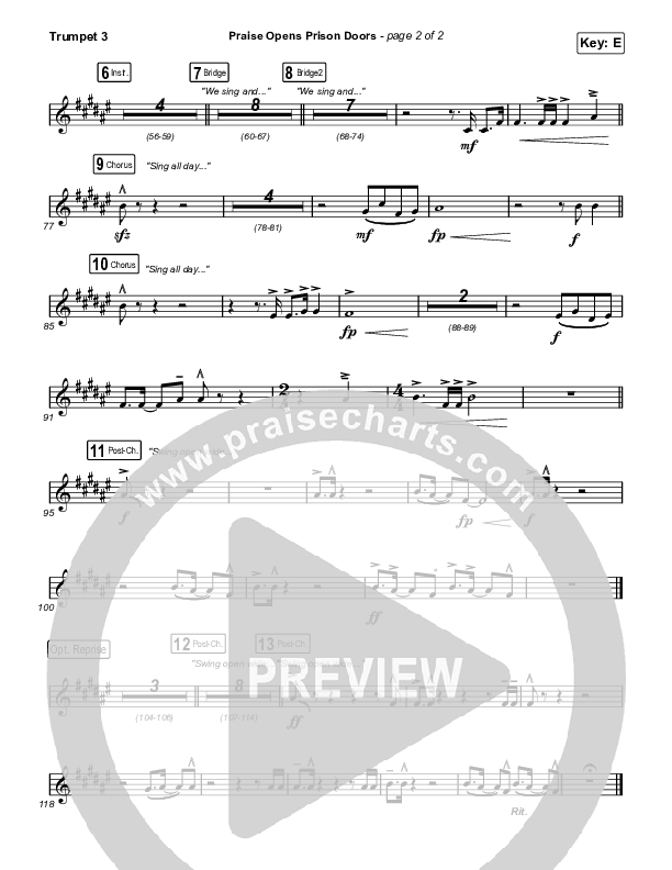 Praise Opens Prison Doors Trumpet 3 (CAIN)