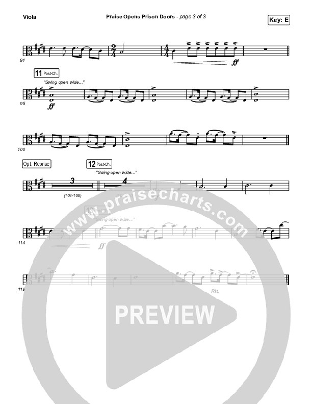 Praise Opens Prison Doors Viola (CAIN)