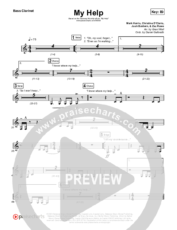 My Help Bass Clarinet (Gateway Worship / Josh Baldwin)