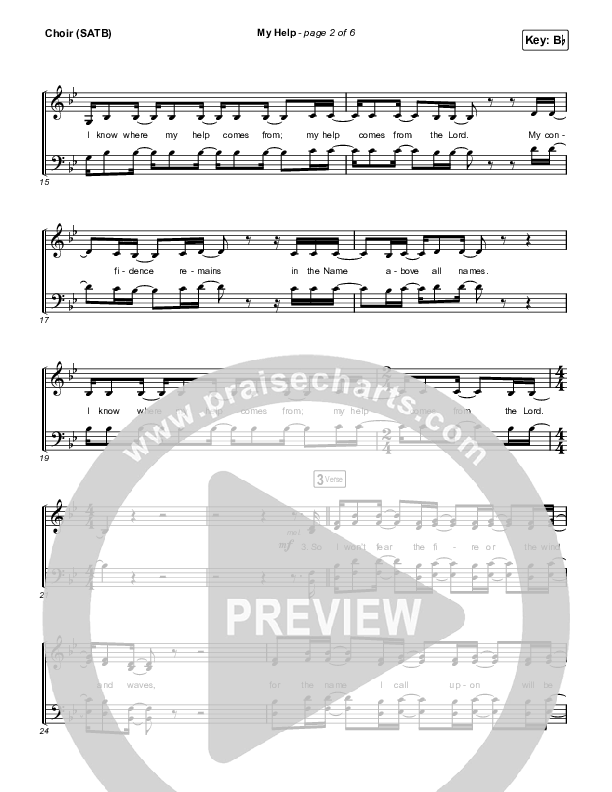 My Help Choir Sheet (SATB) (Gateway Worship / Josh Baldwin)