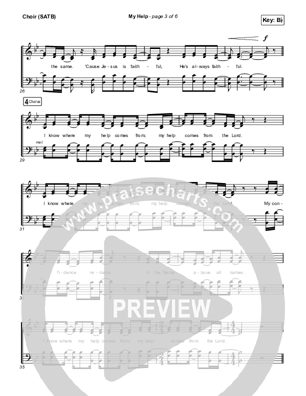 My Help Choir Sheet (SATB) (Gateway Worship / Josh Baldwin)