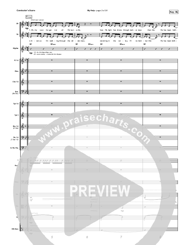 My Help Conductor's Score (Gateway Worship / Josh Baldwin)