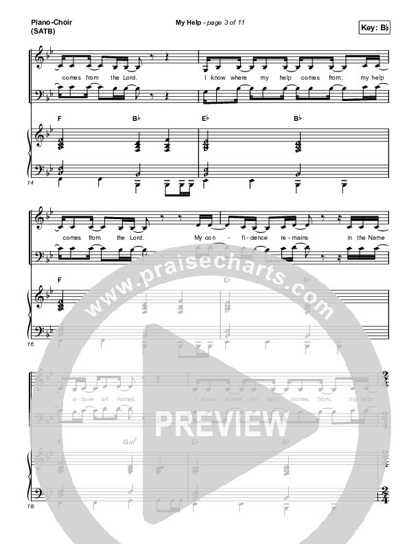 My Help Piano/Vocal (SATB) (Gateway Worship / Josh Baldwin)