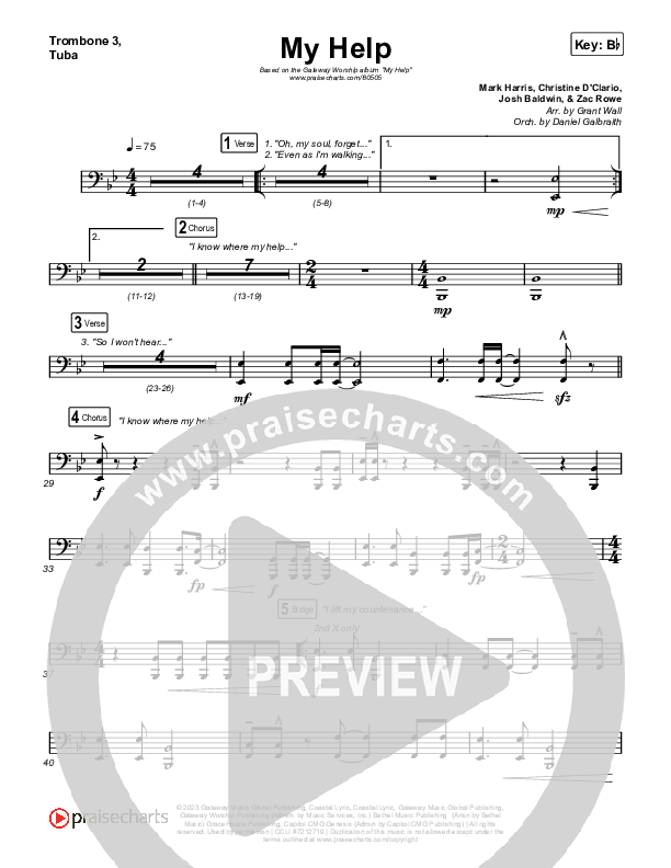 My Help Trombone 3/Tuba (Gateway Worship / Josh Baldwin)