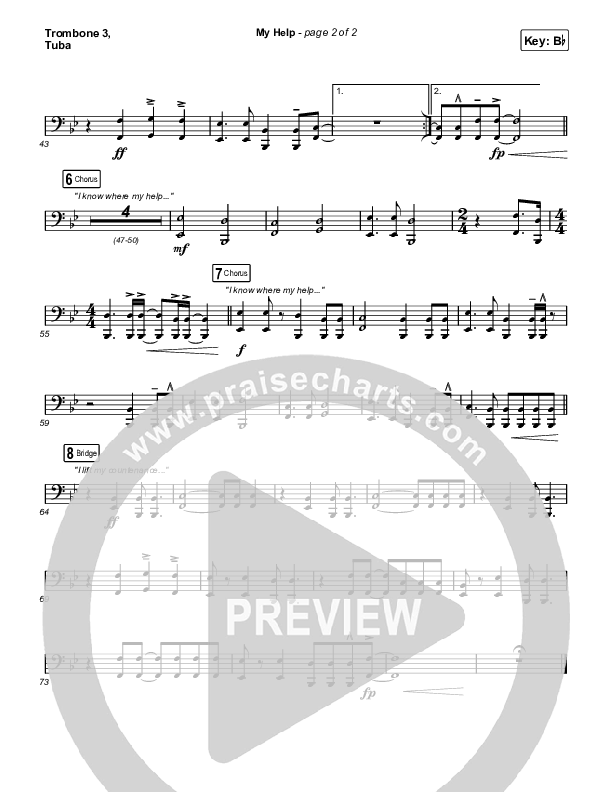 My Help Trombone 3/Tuba (Gateway Worship / Josh Baldwin)