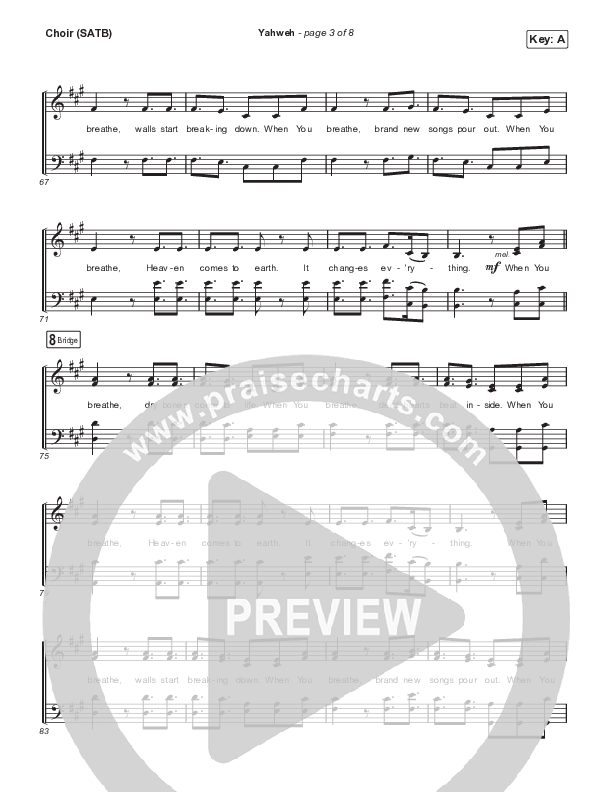 Yahweh Choir Sheet (SATB) (Leeland)