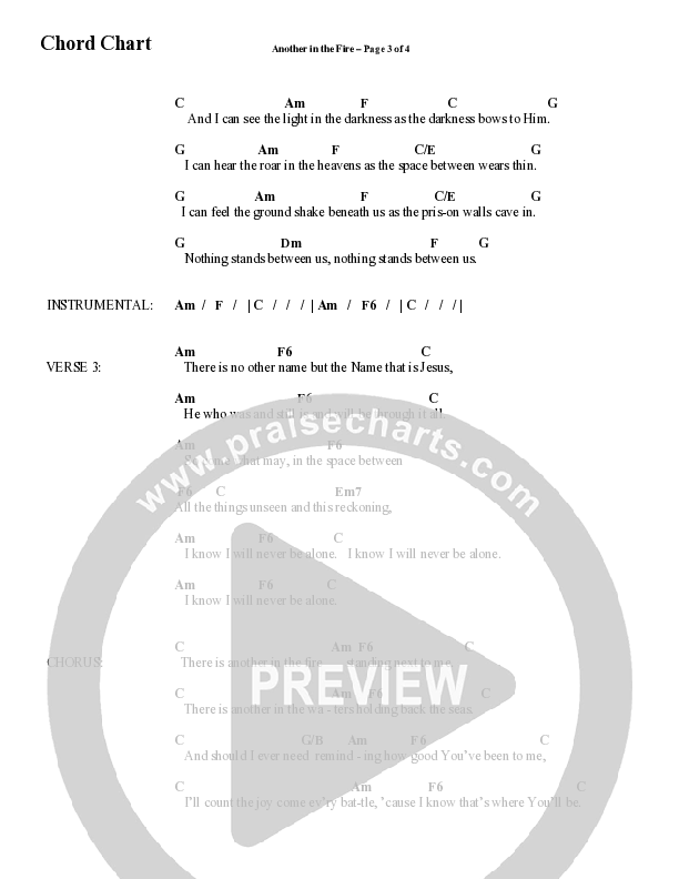 Another In The Fire (Choral Anthem SATB) Chord Chart (Word Music / Arr. Jay Rouse)
