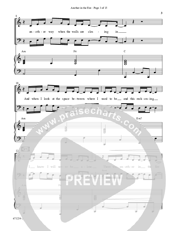 Another In The Fire (Choral Anthem SATB) Anthem (SATB/Piano) (Word Music / Arr. Jay Rouse)