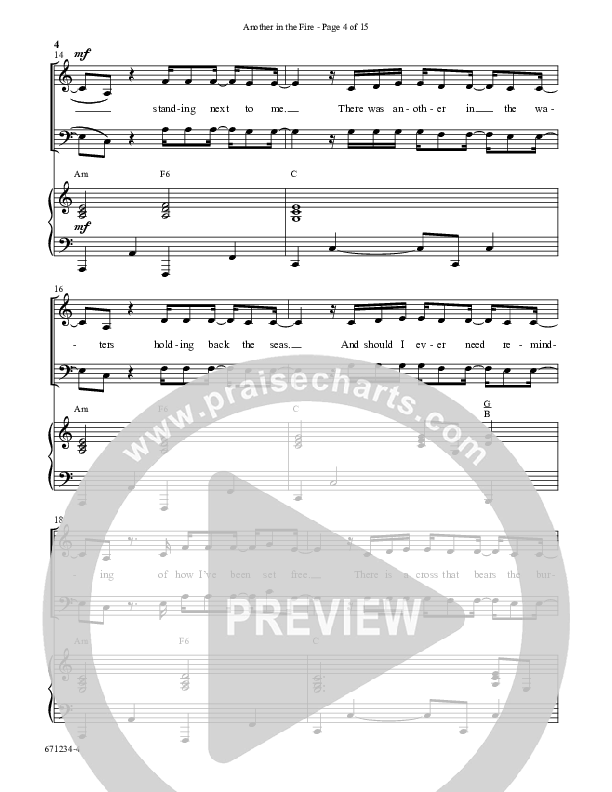 Another In The Fire (Choral Anthem SATB) Anthem (SATB/Piano) (Word Music / Arr. Jay Rouse)