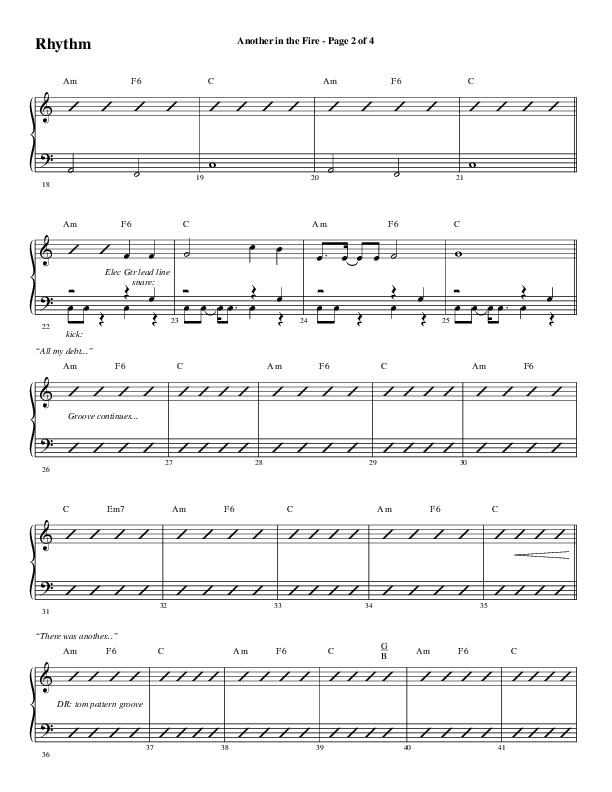 Another In The Fire (Choral Anthem SATB) Rhythm Chart (Word Music / Arr. Jay Rouse)