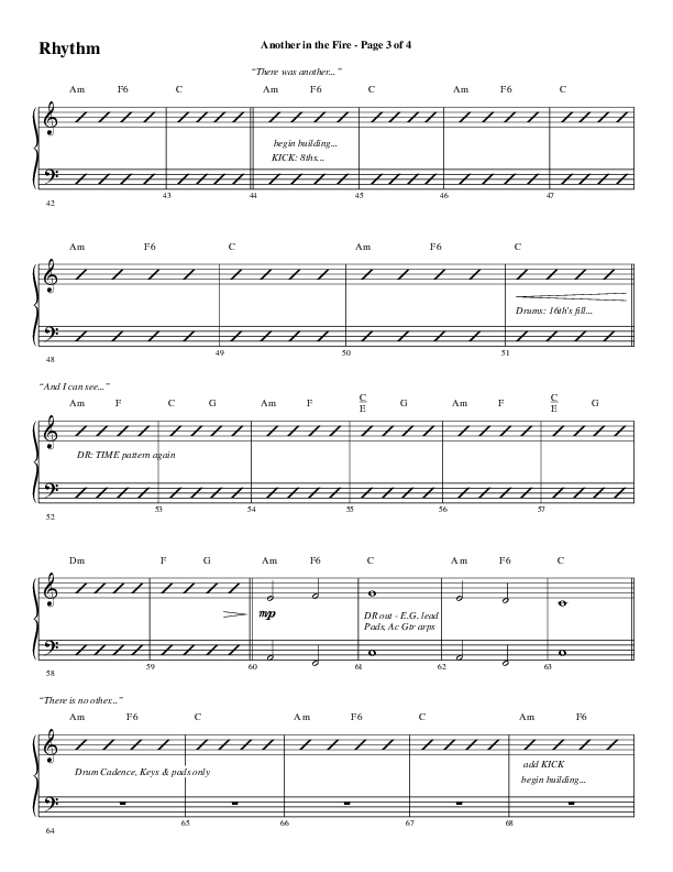 Another In The Fire (Choral Anthem SATB) Rhythm Chart (Word Music / Arr. Jay Rouse)