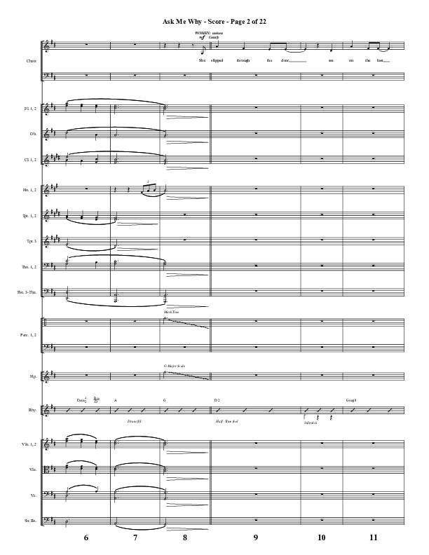 Ask Me Why (Choral Anthem SATB) Orchestration (Word Music / Arr. Marty Hamby)