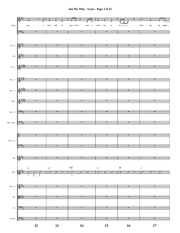 Ask Me Why (Choral Anthem SATB) Conductor's Score (Word Music / Arr. Marty Hamby)
