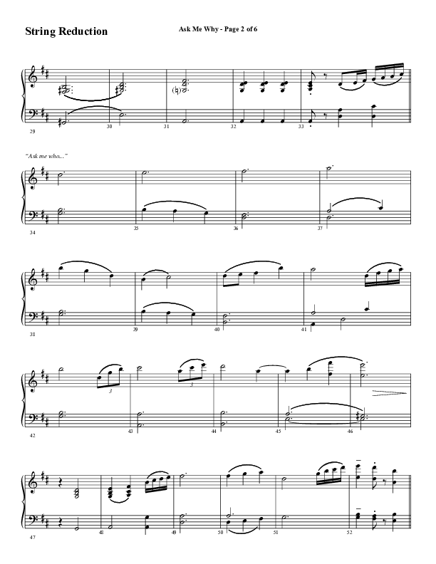 Ask Me Why (Choral Anthem SATB) String Reduction (Word Music / Arr. Marty Hamby)