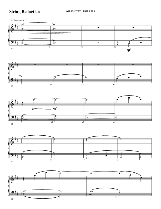 Ask Me Why (Choral Anthem SATB) String Reduction (Word Music / Arr. Marty Hamby)
