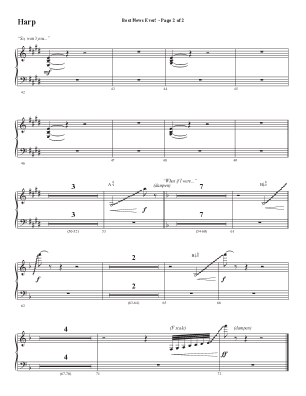 Best News Ever (Choral Anthem SATB) Harp (Word Music / Arr. David Wise / Orch. David Shipps)