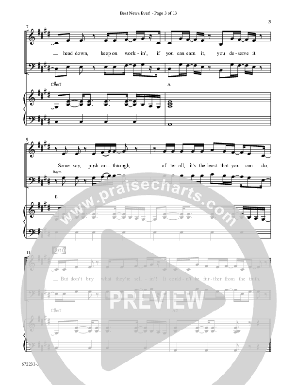 Best News Ever (Choral Anthem SATB) Anthem (SATB/Piano) (Word Music / Arr. David Wise / Orch. David Shipps)