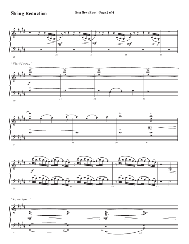 Best News Ever (Choral Anthem SATB) String Reduction (Word Music / Arr. David Wise / Orch. David Shipps)