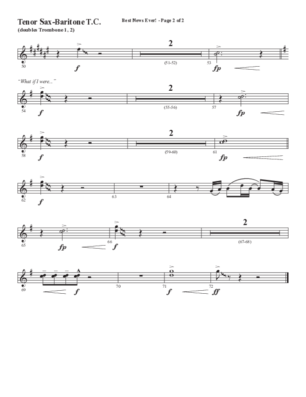 Best News Ever (Choral Anthem SATB) Tenor Sax/Baritone T.C. (Word Music / Arr. David Wise / Orch. David Shipps)