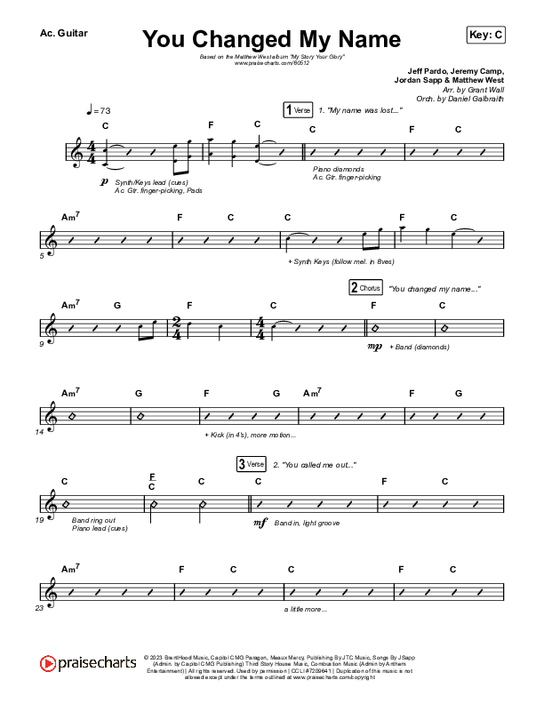 You Changed My Name Acoustic Guitar (Matthew West)