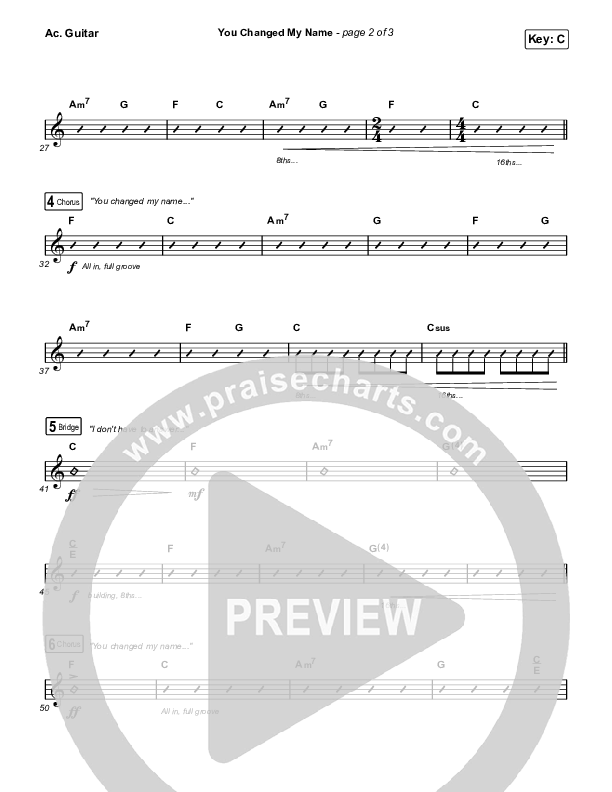 You Changed My Name Acoustic Guitar (Matthew West)