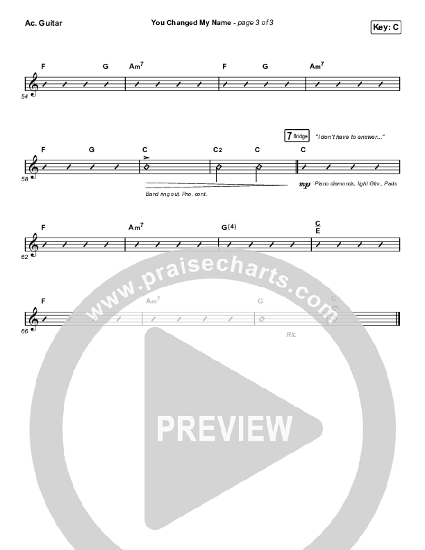 You Changed My Name Acoustic Guitar (Matthew West)