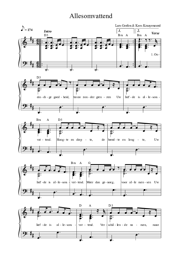 Allesomvattend Lead Sheet Melody (Mozaiek Worship)