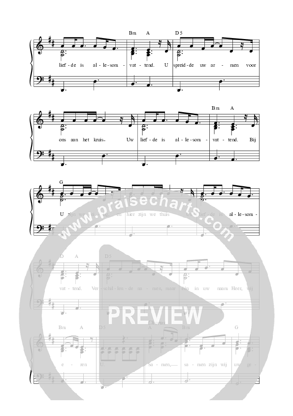 Allesomvattend Lead Sheet Melody (Mozaiek Worship)